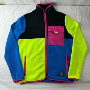 WESC Fleece Zip Jacket Mens S Womens M Moritz ColorBlock Skater Stockholm Sweden